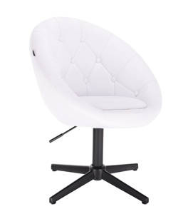 HC8516CROSS Fehér modern műbőr szék fekete lábbal