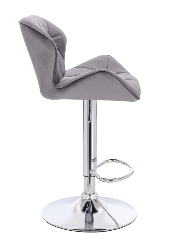 HR111W Grafit modern velúr szék krómozott lábbal