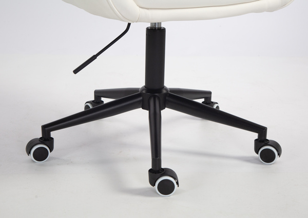 HR2055K Fehér Modern Műbőr Szék Fekete lábbal