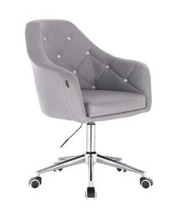 HR830K Szürke modern műbőr szék krómozott lábbal