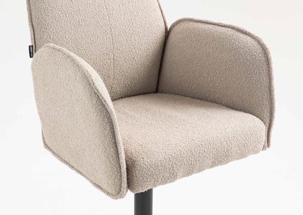 HR280KW Latte modern boucle szék fekete lábbal