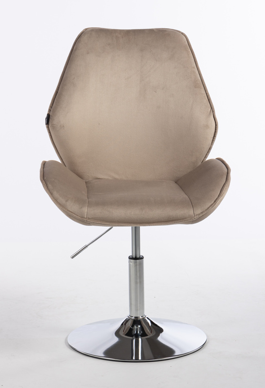 HR350N Latte modern velúr szék krómozott lábbal