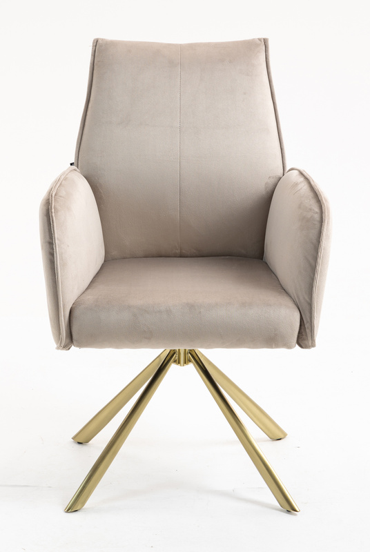 HR280 CSILLAGLÁB Latte Modern Velúr Szék Arany lábbal