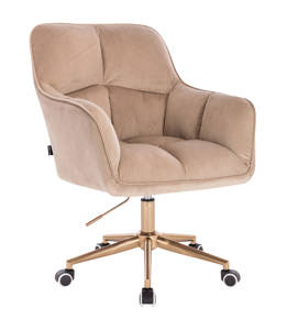 HR550K Latte modern velúr szék arany lábbal