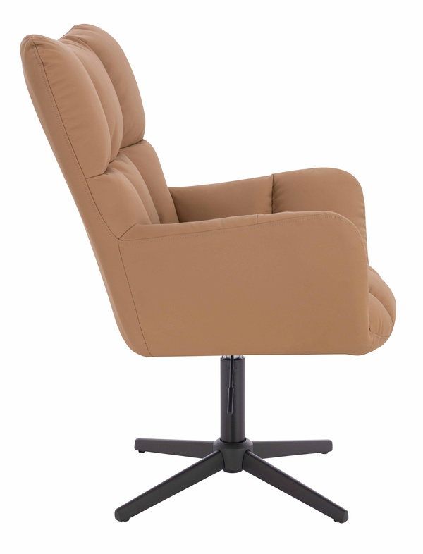 HR650CROSS Karamell Műbőr Premium Soft szék fekete lábbal