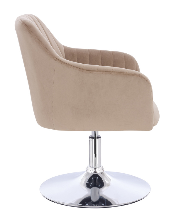 HR190N Latte Modern Velúr Szék Krómozott lábbal