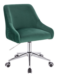 HR920K Sötétzöld Modern Velúr Szék Krómozott lábbal