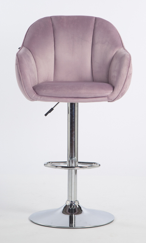 HR2055W Halványlila Modern Velúr Szék Krómozott lábbal