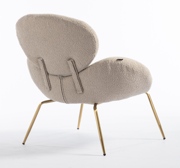 HR2045 Latte modern boucle szék arany lábbal