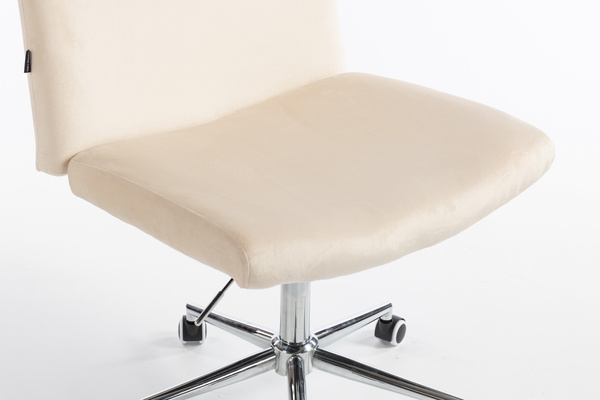 HR150K Krémszínű Modern Velúr Szék Krómozott lábbal
