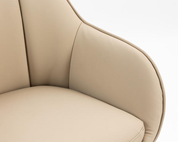 HR2055KW Krémszínű Modern Műbőr Szék Fekete lábbal