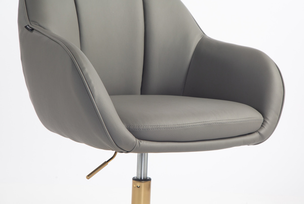 HR2055N Szürke Modern Műbőr Szék Aany lábbal