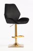 HR350KW Fekete modern velúr szék arany lábbal