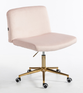 HR150K Púder Rózsaszín Modern Velúr Szék Arany lábbal