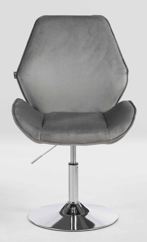 HR350N Acél modern velúr szék krómozott lábbal