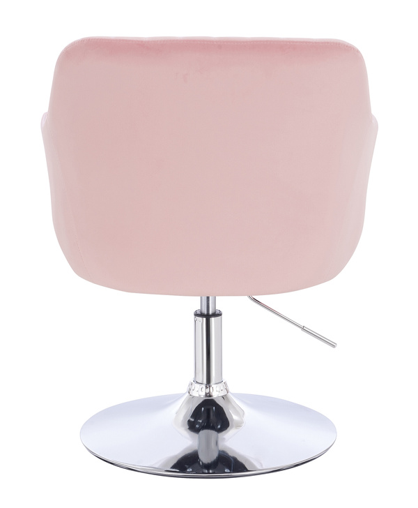HR190N Púder Rózsaszín Modern Velúr Szék Krómozott lábbal