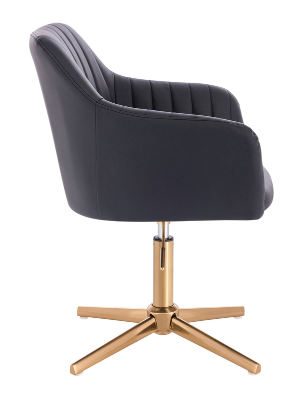 HR190CROSS Fekete Modern Műbőr Szék Arany lábbal