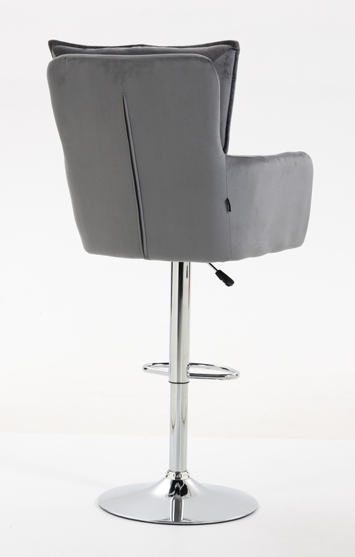 HR250W Grafit modern velúr szék krómozott lábbal