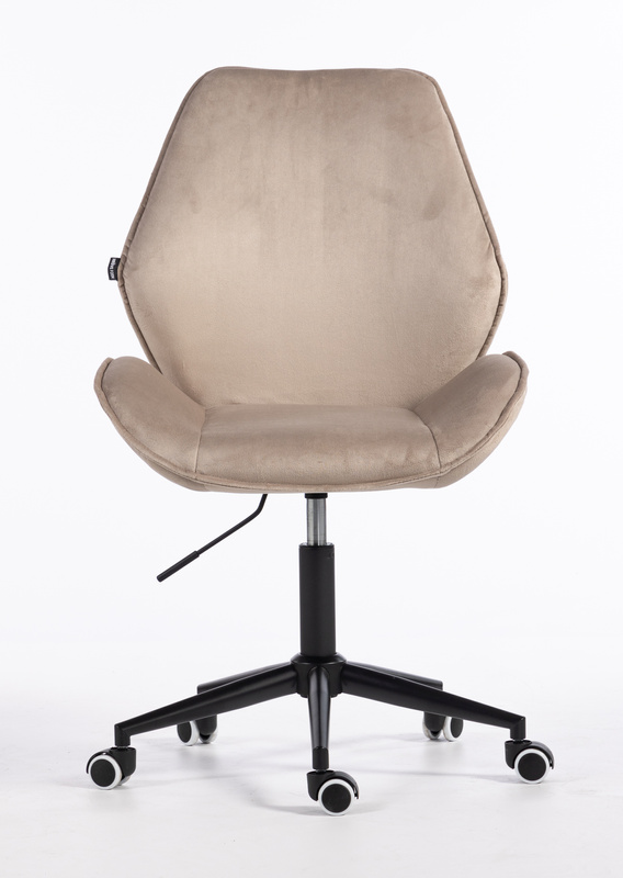 HR350K Latte modern velúr szék fekete lábbal