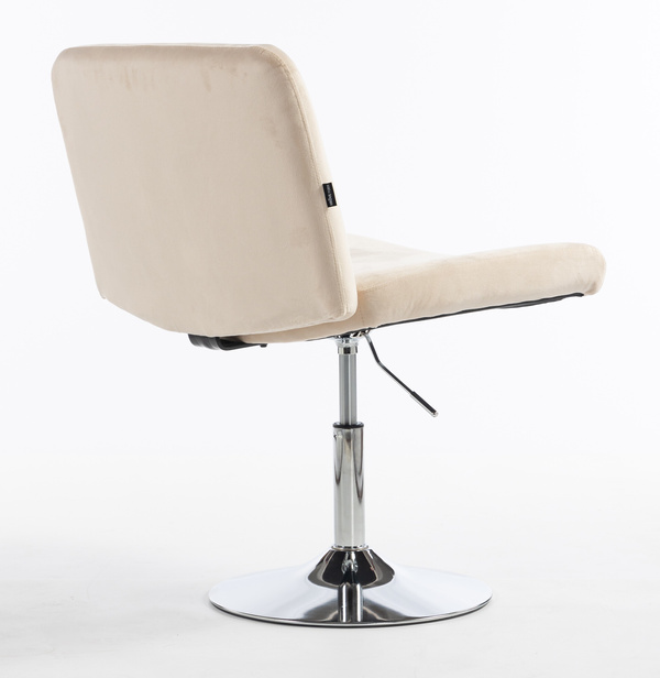 HR150N Krémszínű Modern Velúr Szék Krómozott lábbal