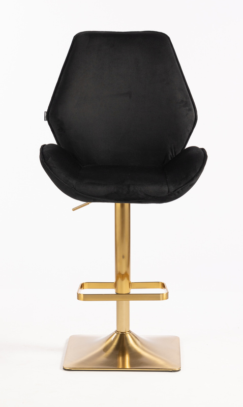 HR350KW Fekete modern velúr szék arany lábbal