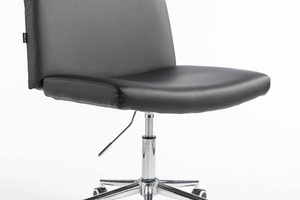 HR150K Fekete Modern Műbőr Szék Krómozott lábbal