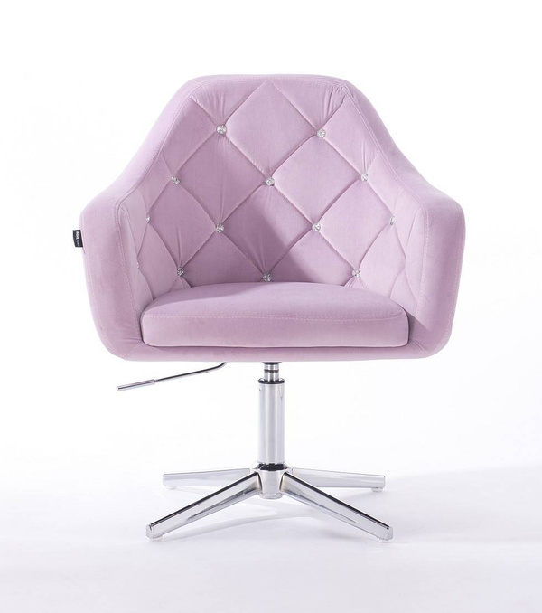 HR830CROSS Halványlila Modern Velúr Szék Krómozott lábbal