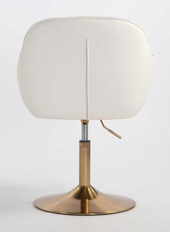 HR2055N Fehér Modern Műbőr Szék Aany lábbal