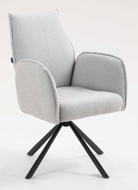 HR280 CSILLAGLÁB Szürke modern boucle szék fekete lábbal