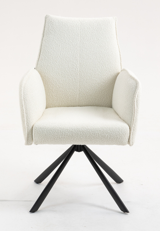 HR280 CSILLAGLÁB Krémszínű modern boucle szék fekete lábbal