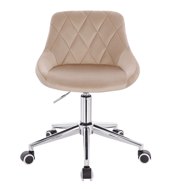 HR1054K Latte modern velúr szék krómozott lábbal