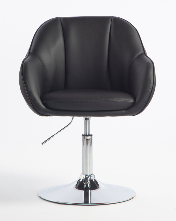 HR2055N Fekete Modern Műbőr Szék Krómozott lábbal