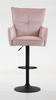 HR250W Púder Rózsaszín modern velúr szék fekete lábbal