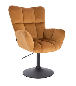 HR650N Mézbarna modern velúr szék fekete lábbal