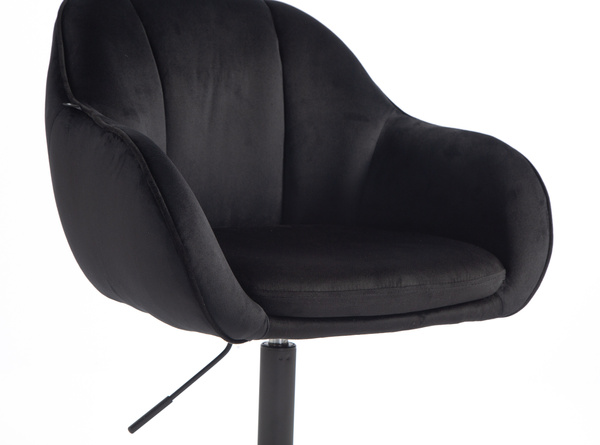 HR2055K Fekete Modern Velúr Szék Fekete lábbal