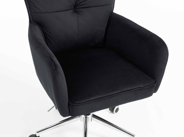 HR250K Fekete modern velúr szék krómozott lábbal