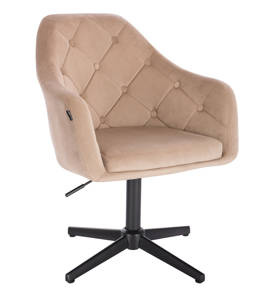 HR831CROSS Latte modern velúr szék fekete lábbal