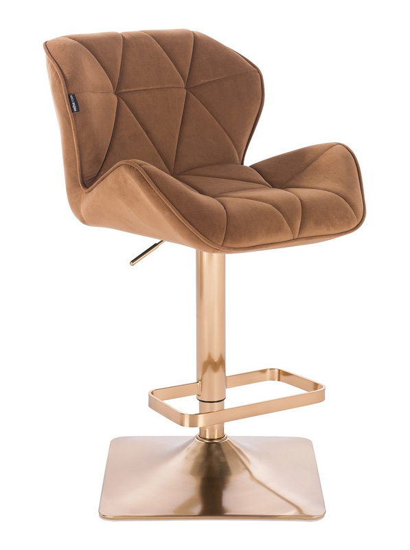 HR111KW Mézbarna modern velúr szék arany lábbal