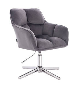 HR550CROSS Grafit modern velúr szék krómozott lábbal