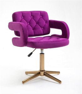HR8403CROSS Fukszia modern velúr szék arany lábbal