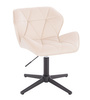HR111CROSS Krémszínű modern velúr szék fekete lábbal