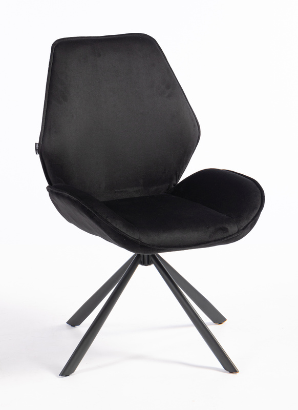 HR350 CSILLAGLÁB Fekete modern velúr szék fekete lábbal