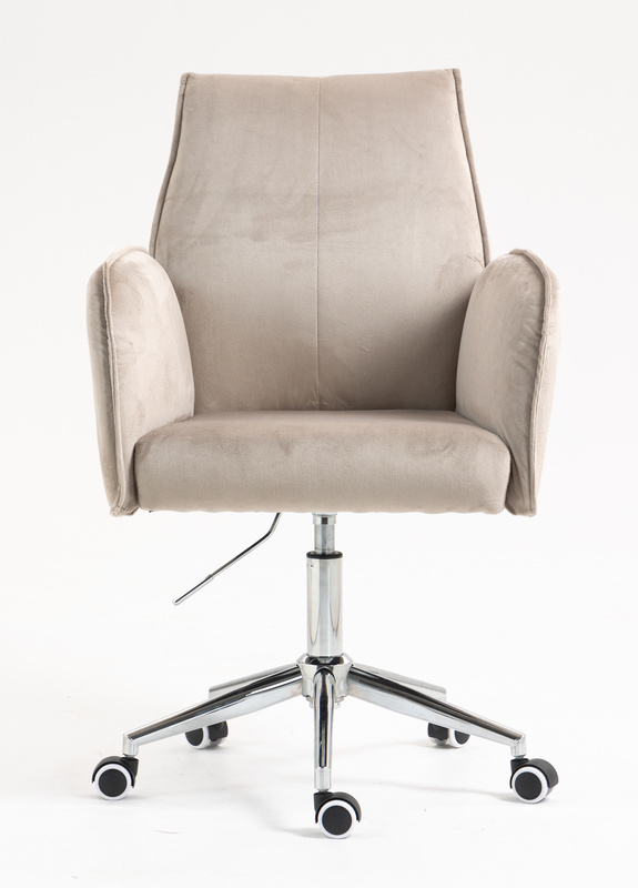 HR280K Latte Modern Velúr Szék Krómozott lábbal