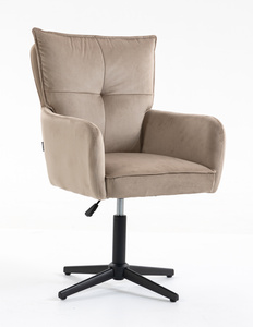 HR250CROSS Latte modern velúr szék fekete lábbal