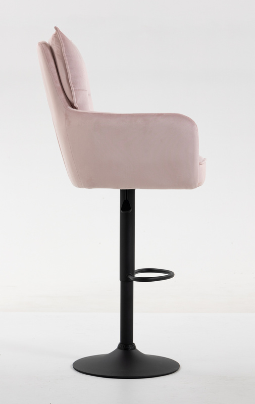 HR250W Púder Rózsaszín modern velúr szék fekete lábbal