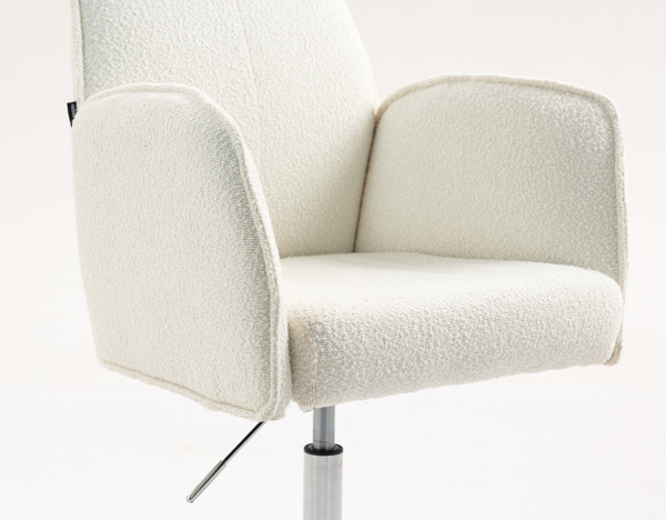 HR280N Krémszínű modern boucle szék krómozott lábbal