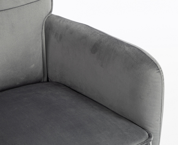 HR250N Grafit modern velúr szék krómozott lábbal