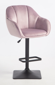 HR2055KW Halványlila Modern Velúr Szék Fekete lábbal