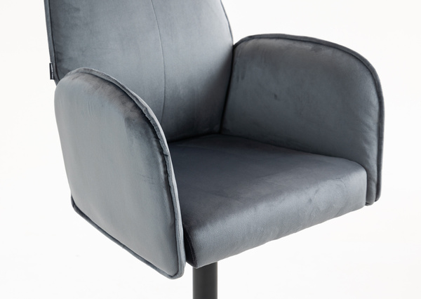 HR280KW Grafit Modern Velúr Szék Fekete lábbal