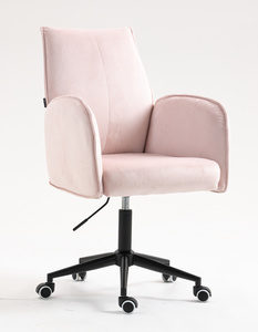 HR280K Púder Rózsaszín Modern Velúr Szék Fekete lábbal